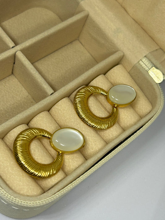 Pearl Orbit Drop Earrings