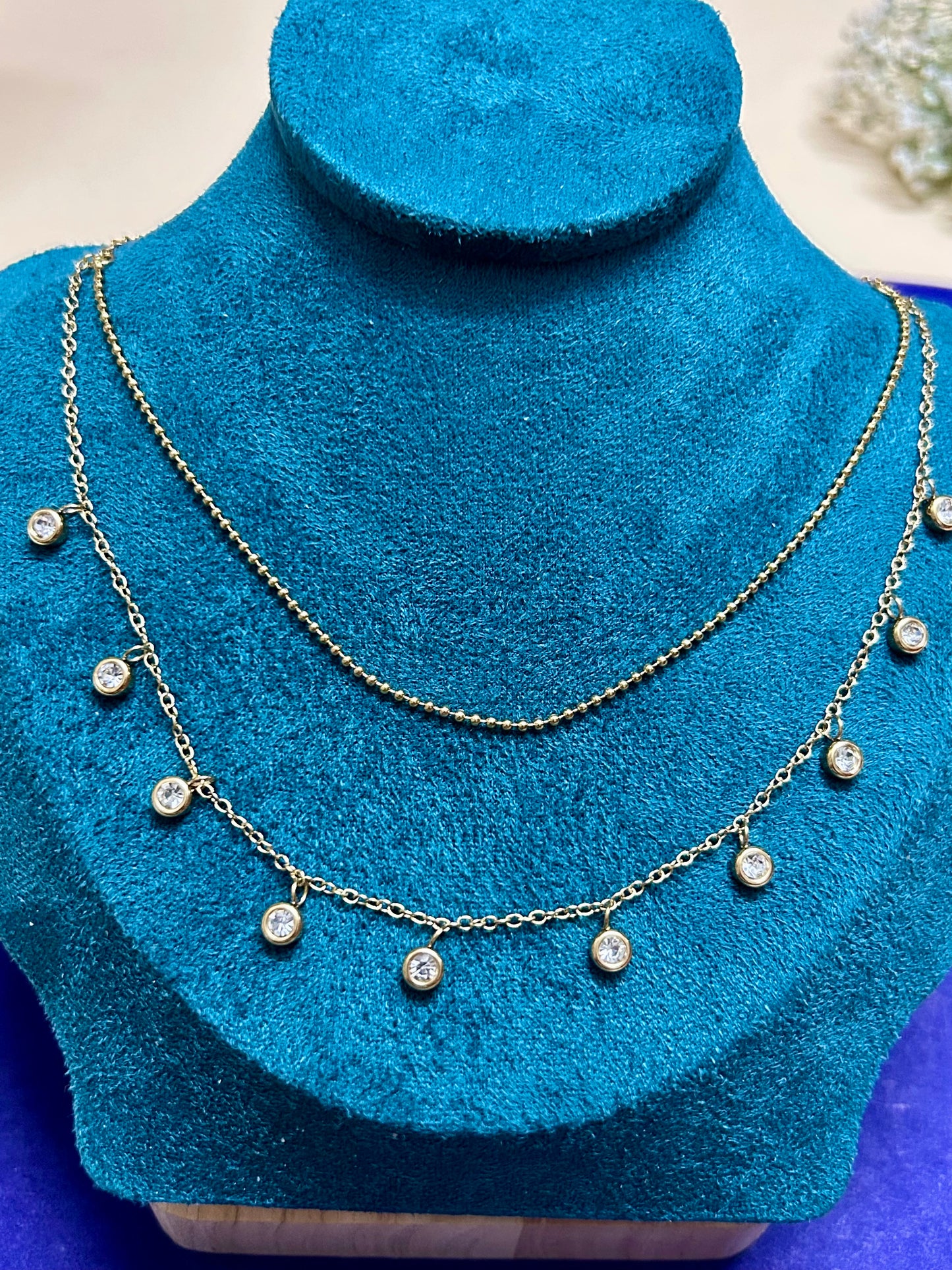 Double Layered Diamond Necklace
