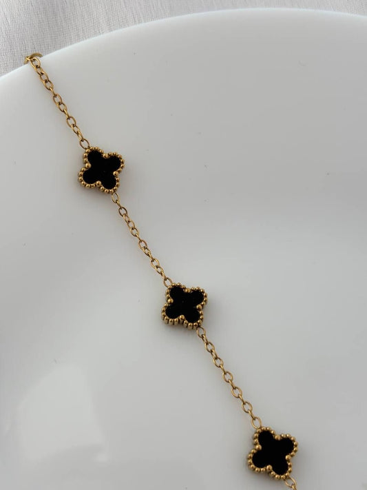 Black Mini Clover Bracelet