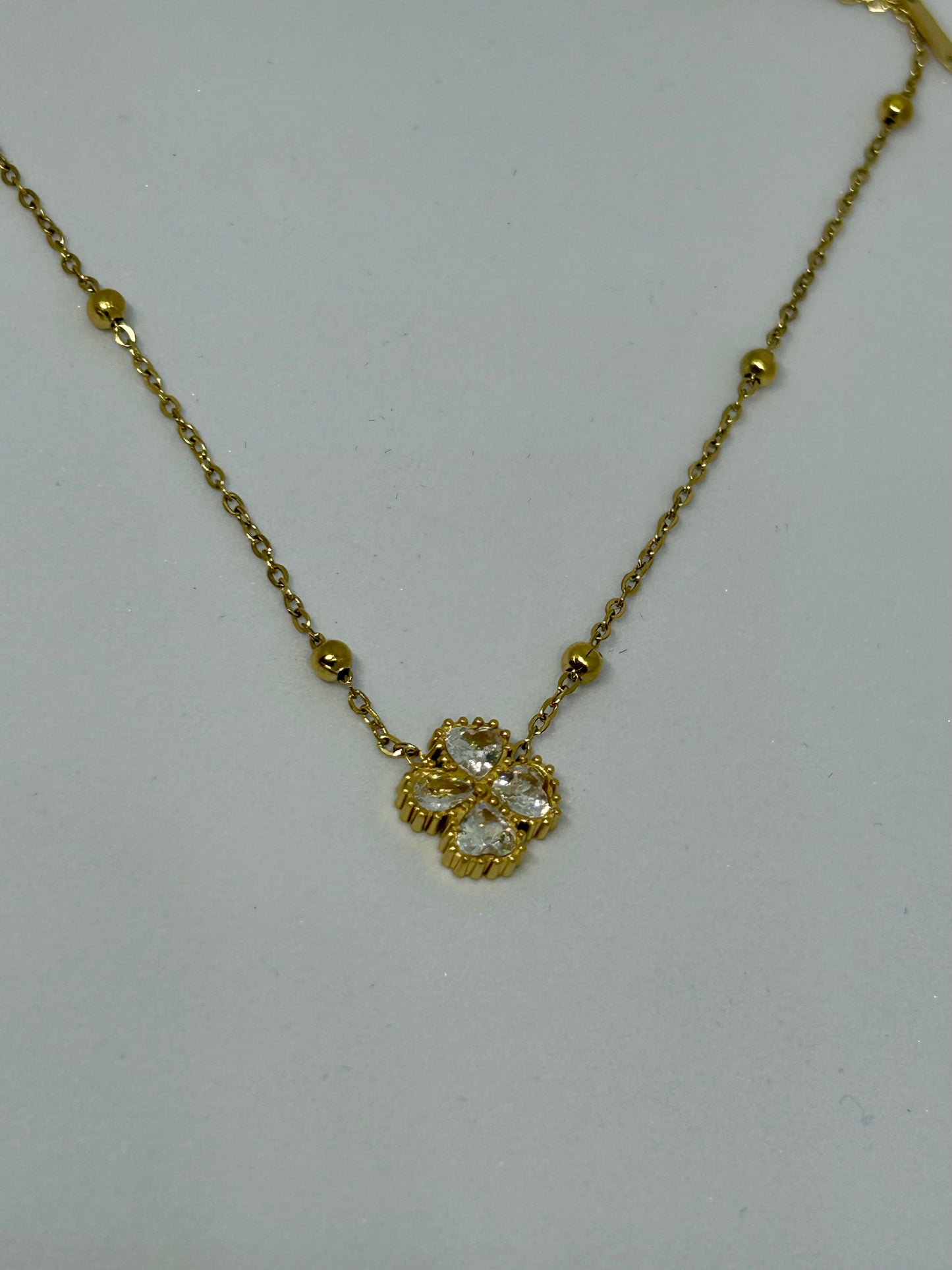 Golden Clover Sparkle Necklace