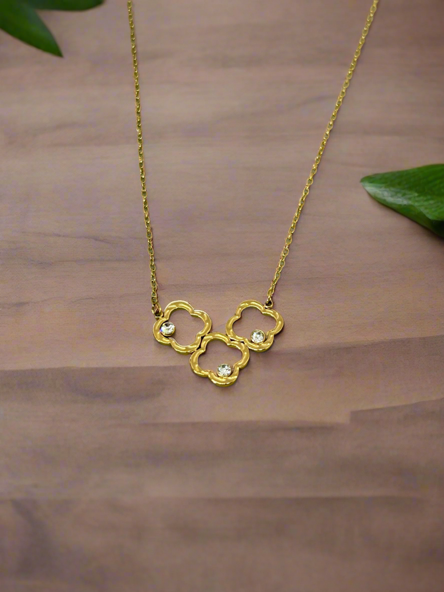 Golden Clover Charm Necklace