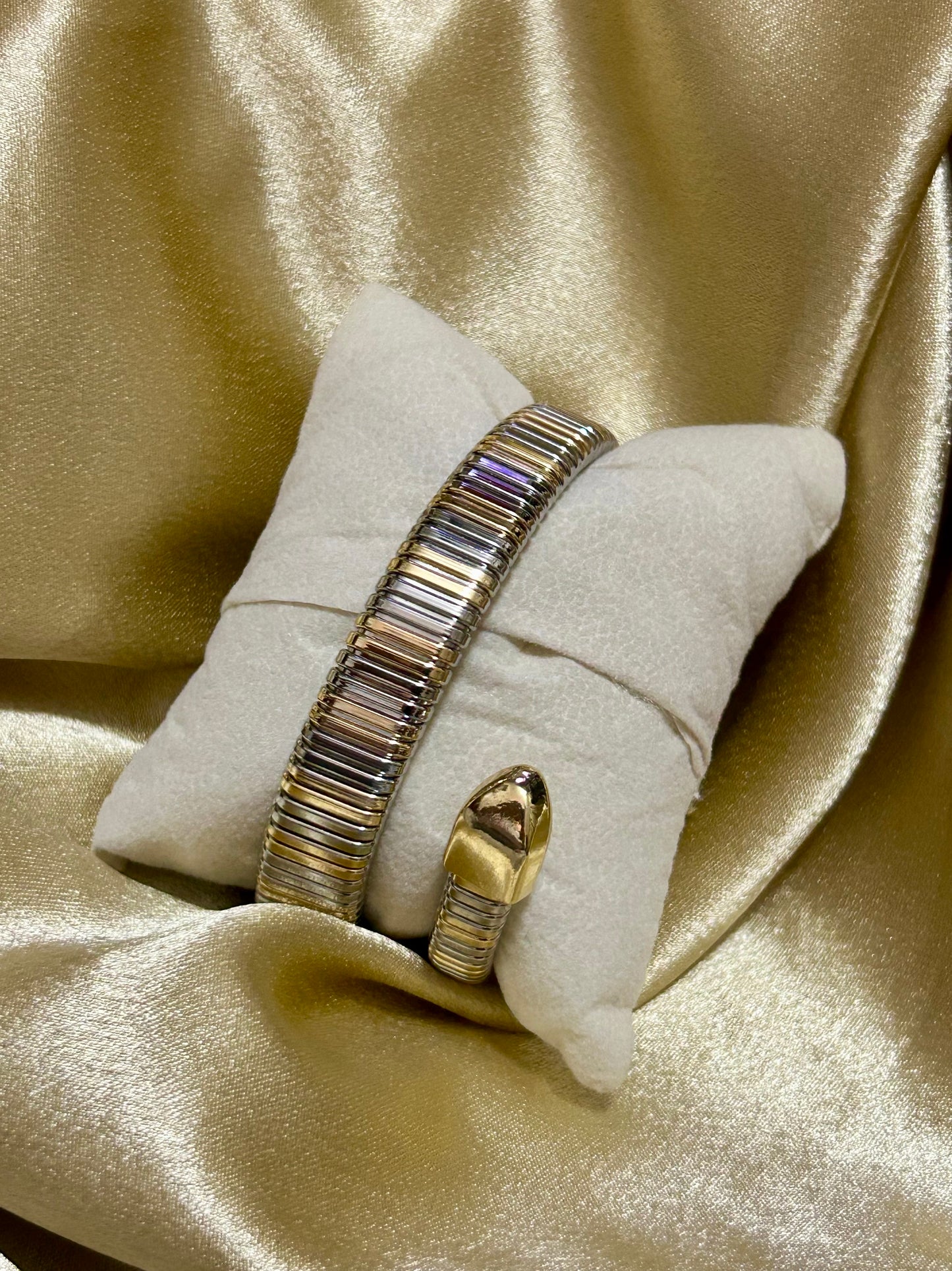 Dual Tone Snake Watch(Maroon Dial)