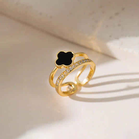 Clover Double Layer Ring