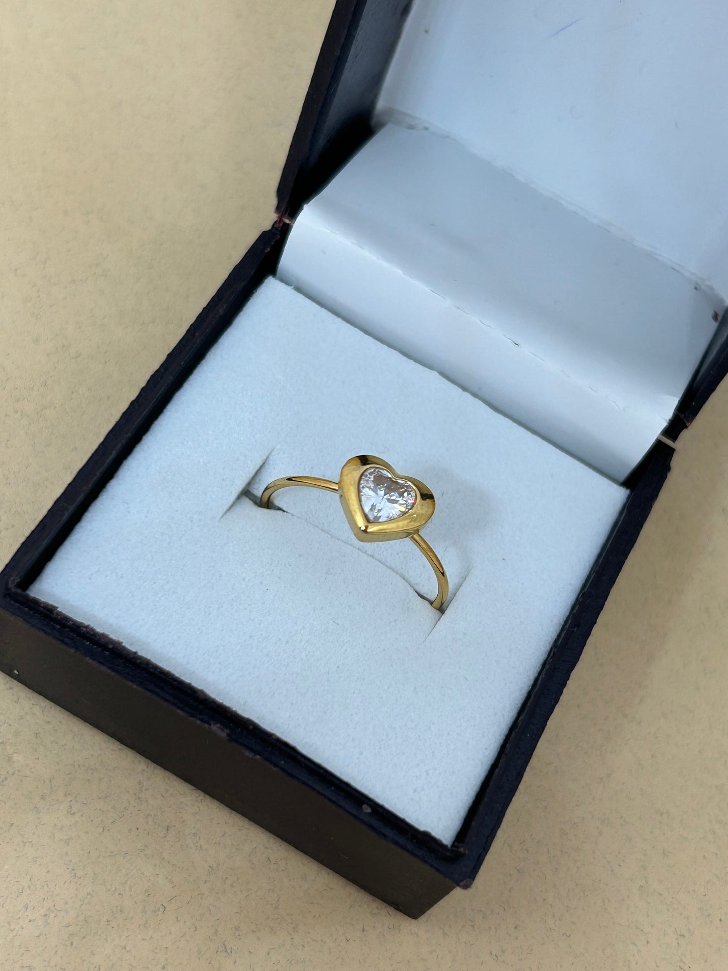 Sparkling Heart Solitaire Ring