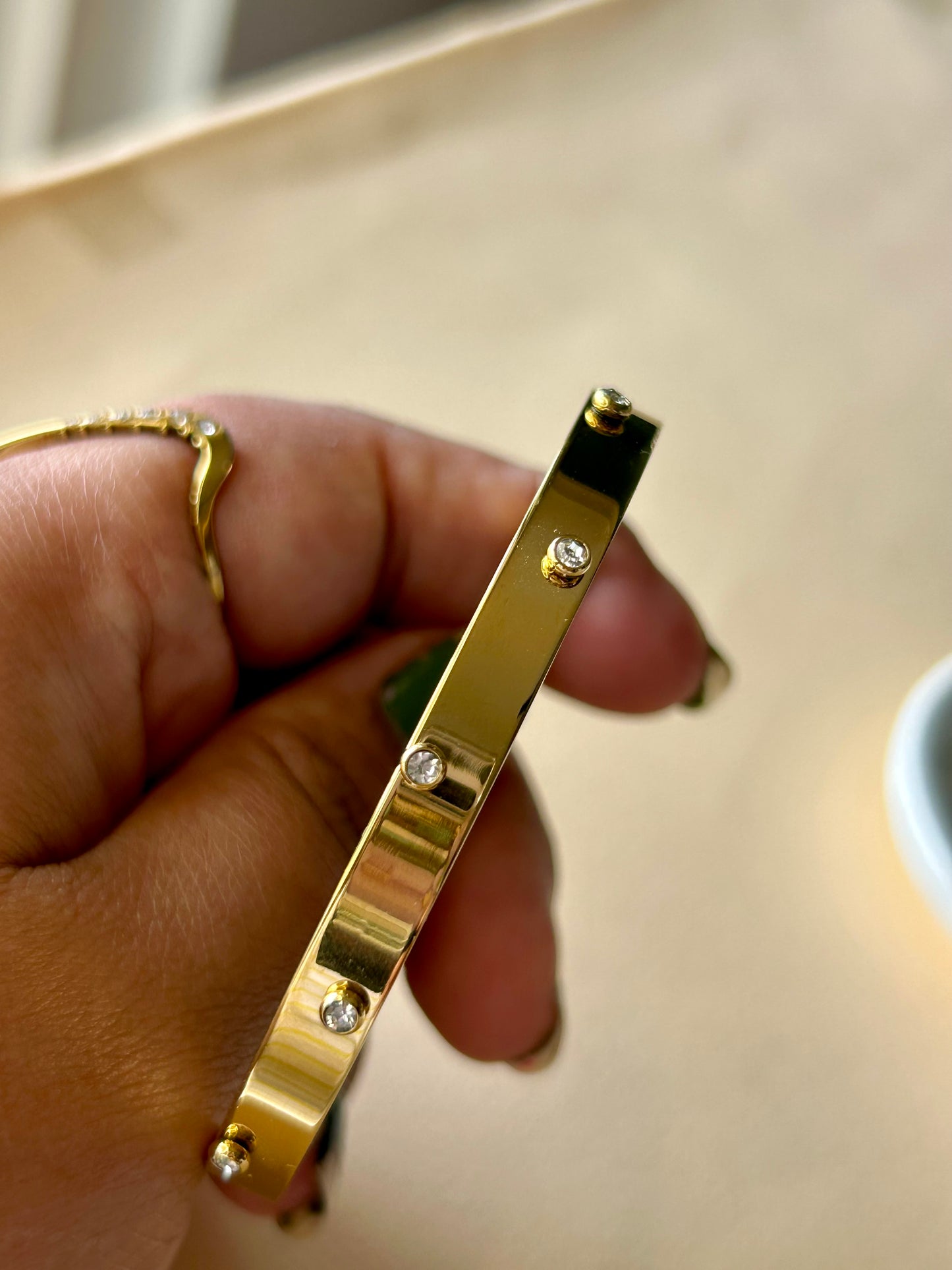 Luxe Sparkle Stud Bangle