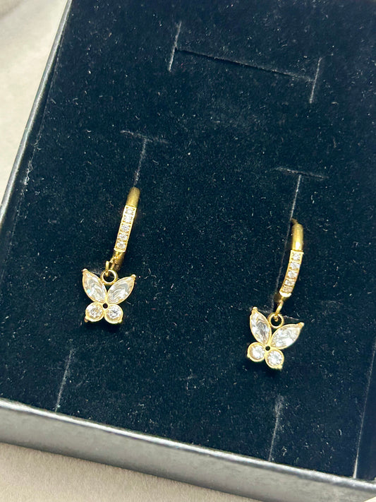 Butterfly Diamond Huggies