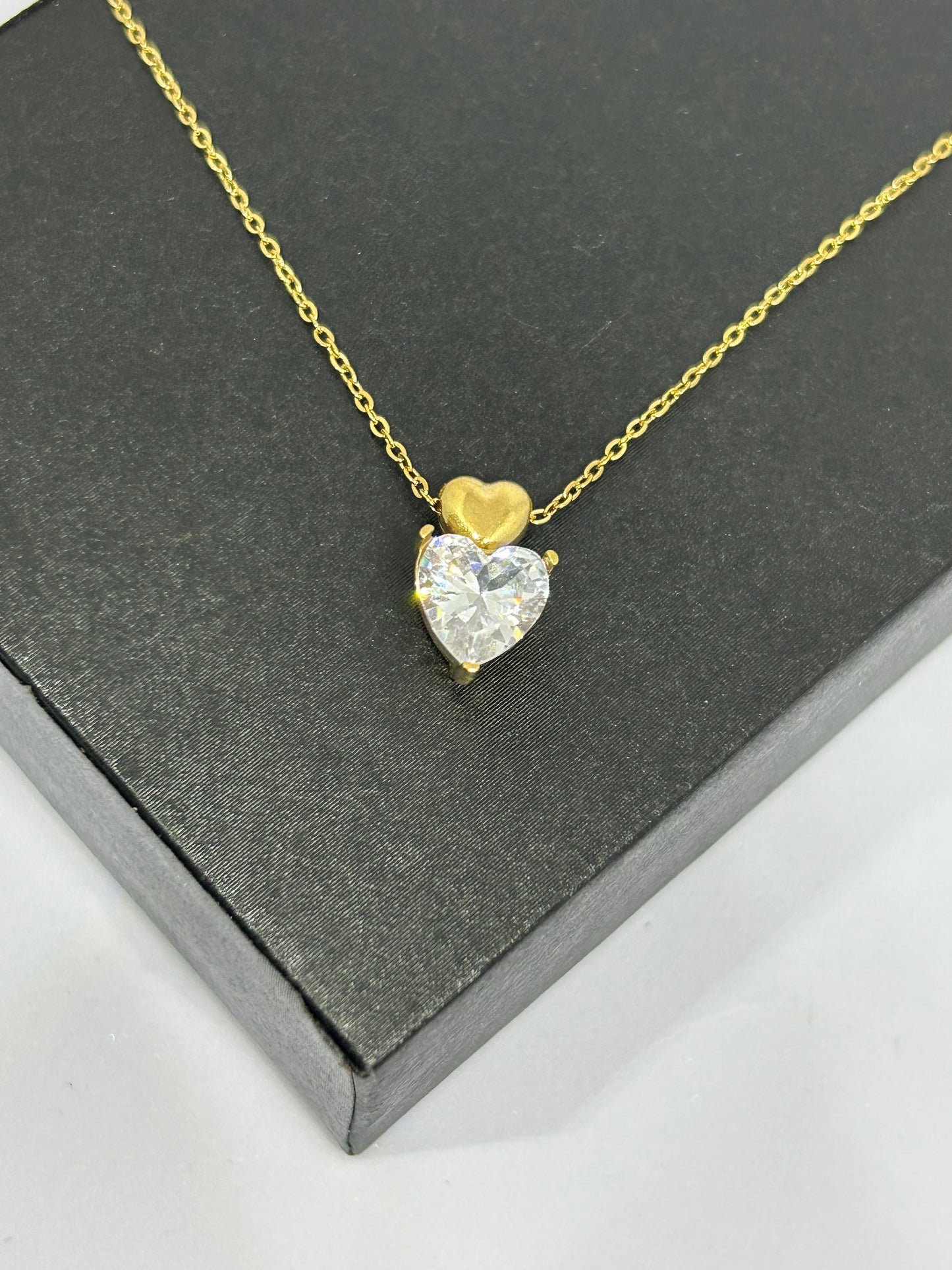 Golden & Diamond Heart Necklace
