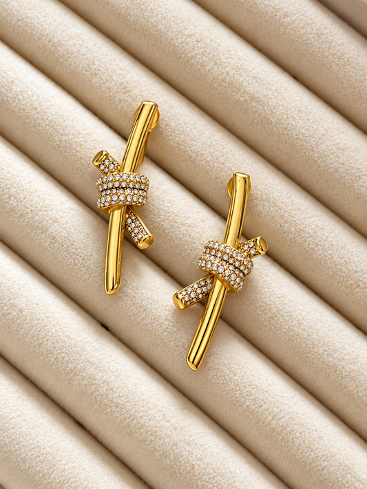 Diamond Knot Earrings