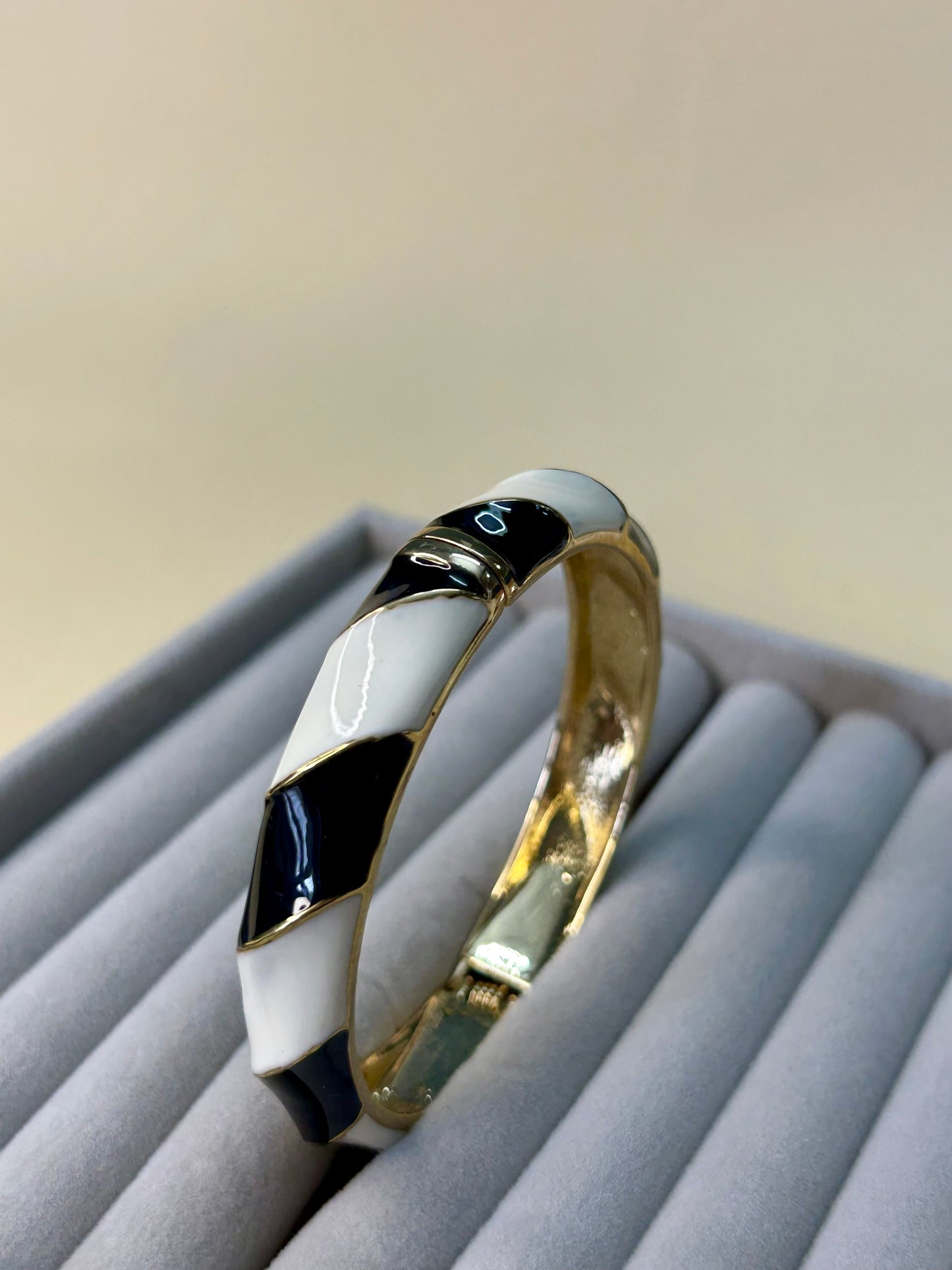 Noir Ivory Enamel Bangle