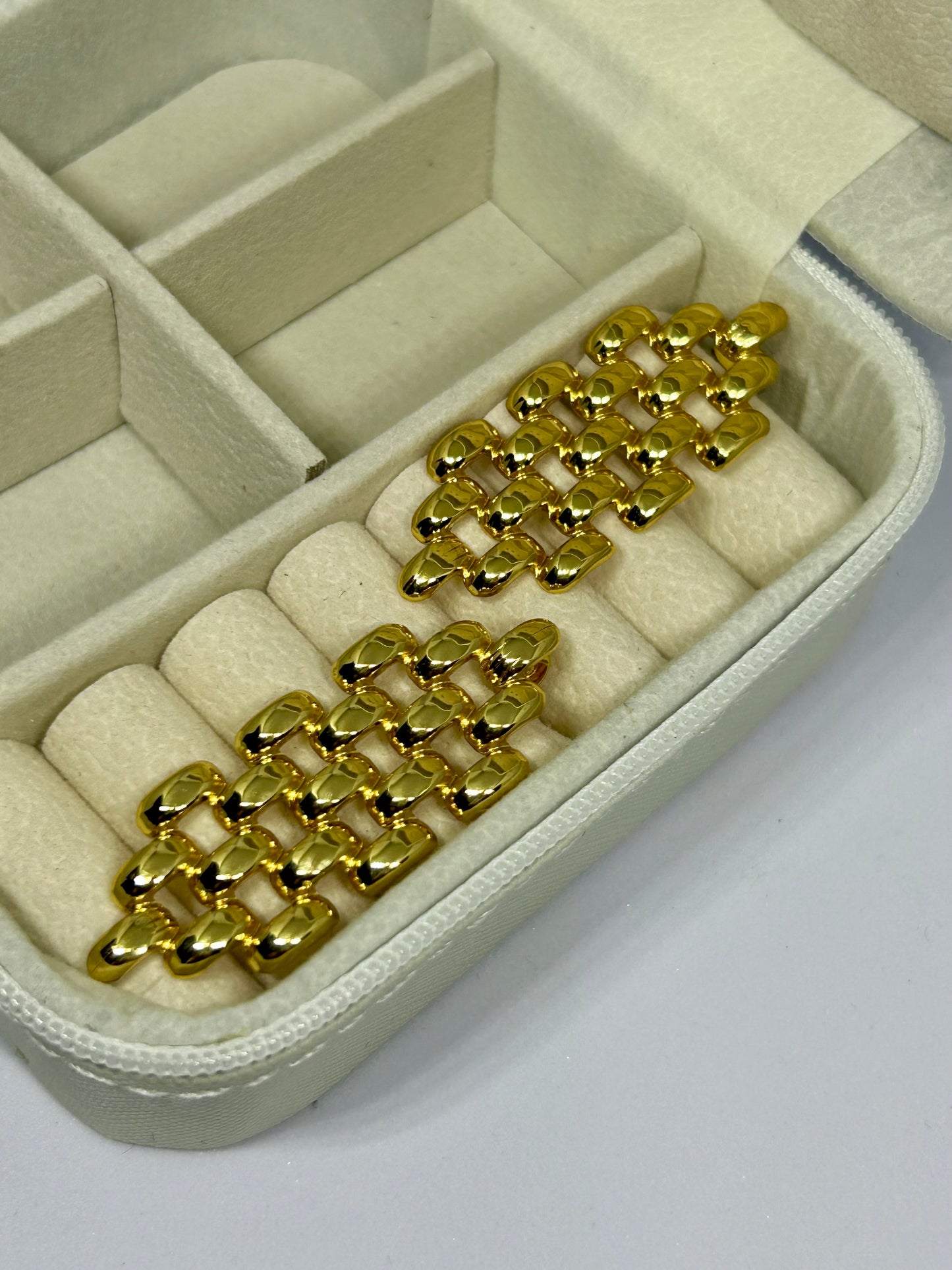 Golden Mosaic Statement Earrings
