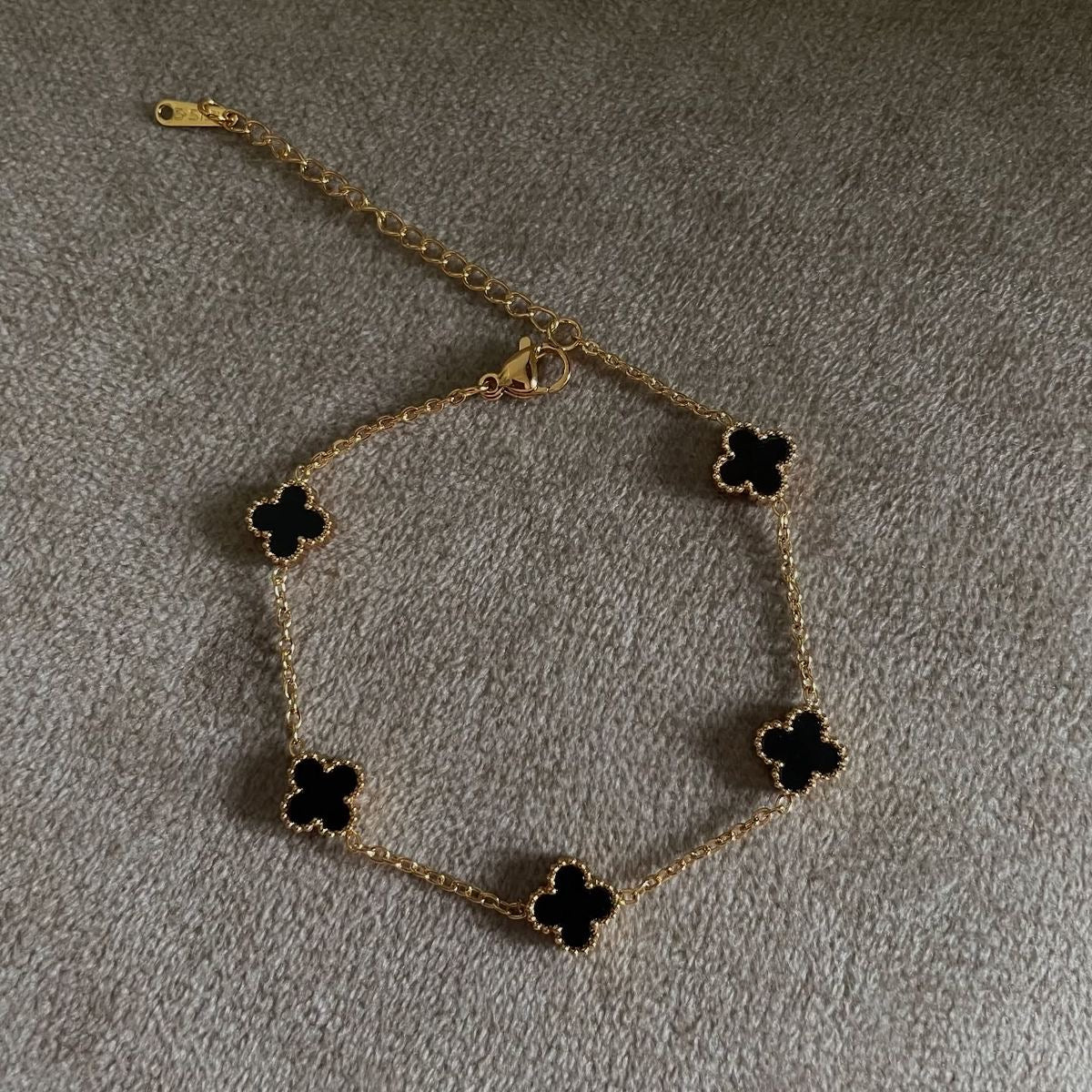Black Mini Clover Bracelet