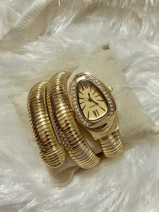 Diamond Snake Watch(Beige Dial)