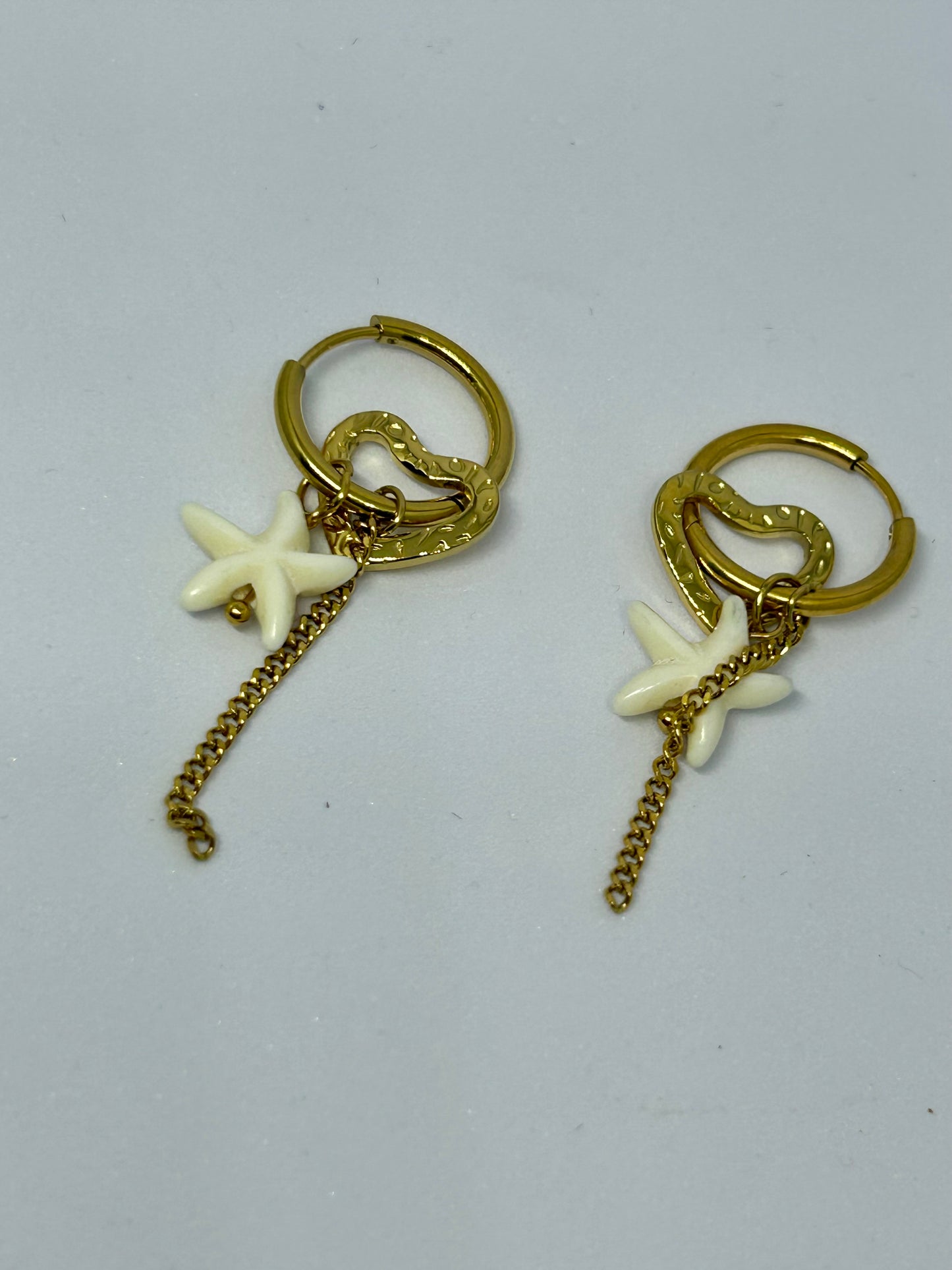 Starfish Charm Hoop Earrings