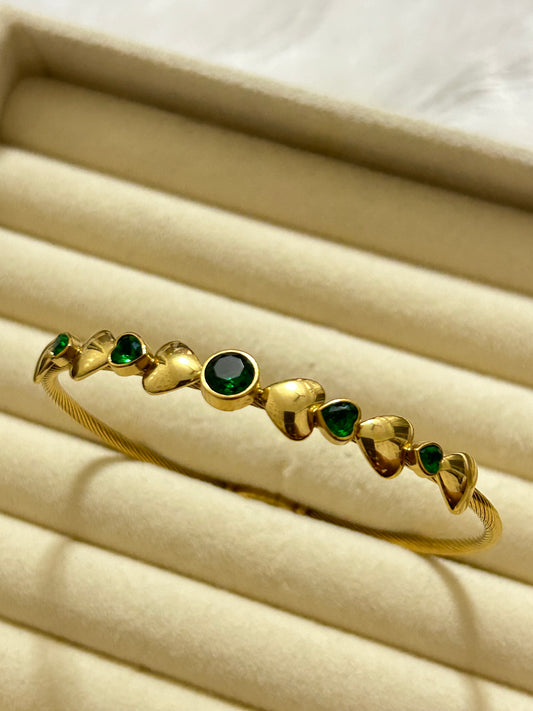 Green Hearts Bracelet