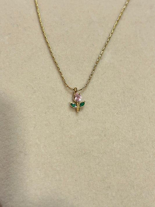 Pink Tulip Necklace