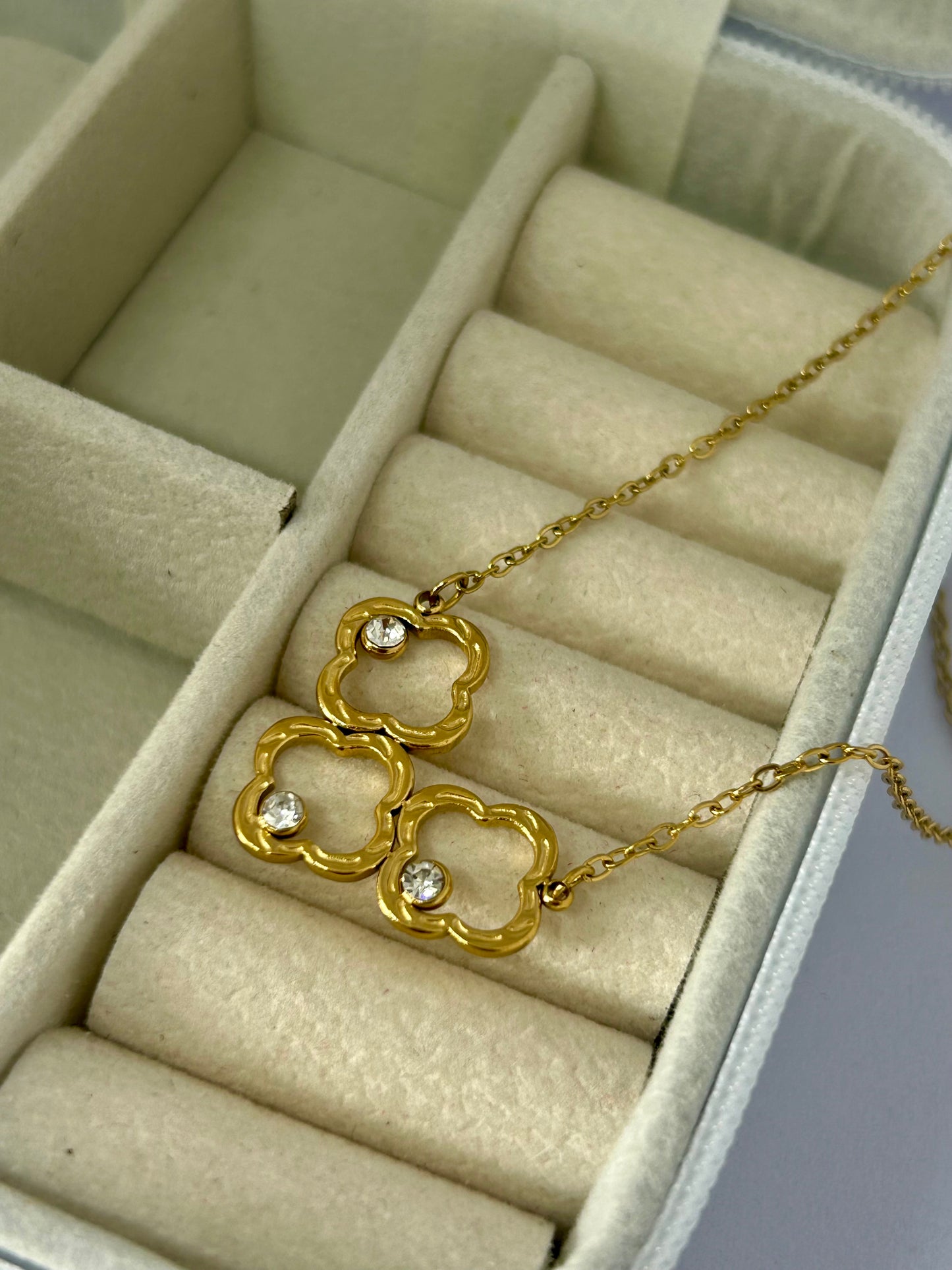 Golden Clover Charm Necklace