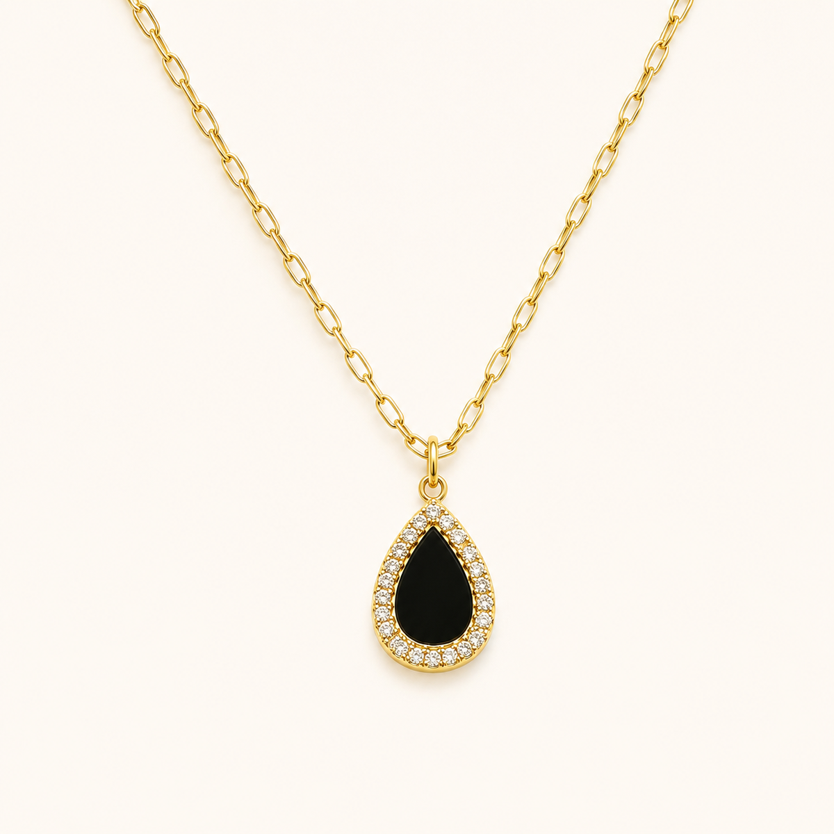 Black Teardrop Necklace