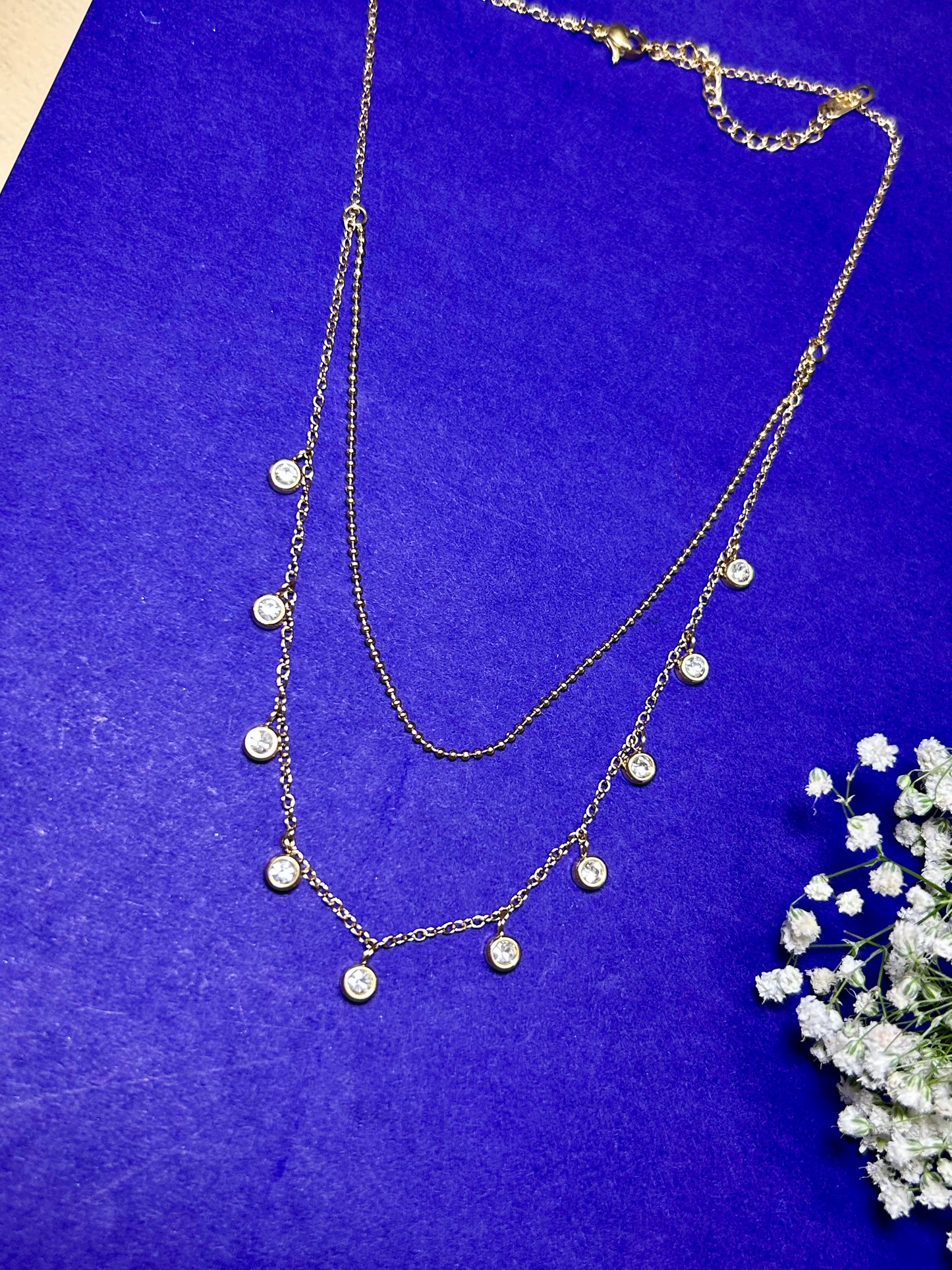 Double Layered Diamond Necklace