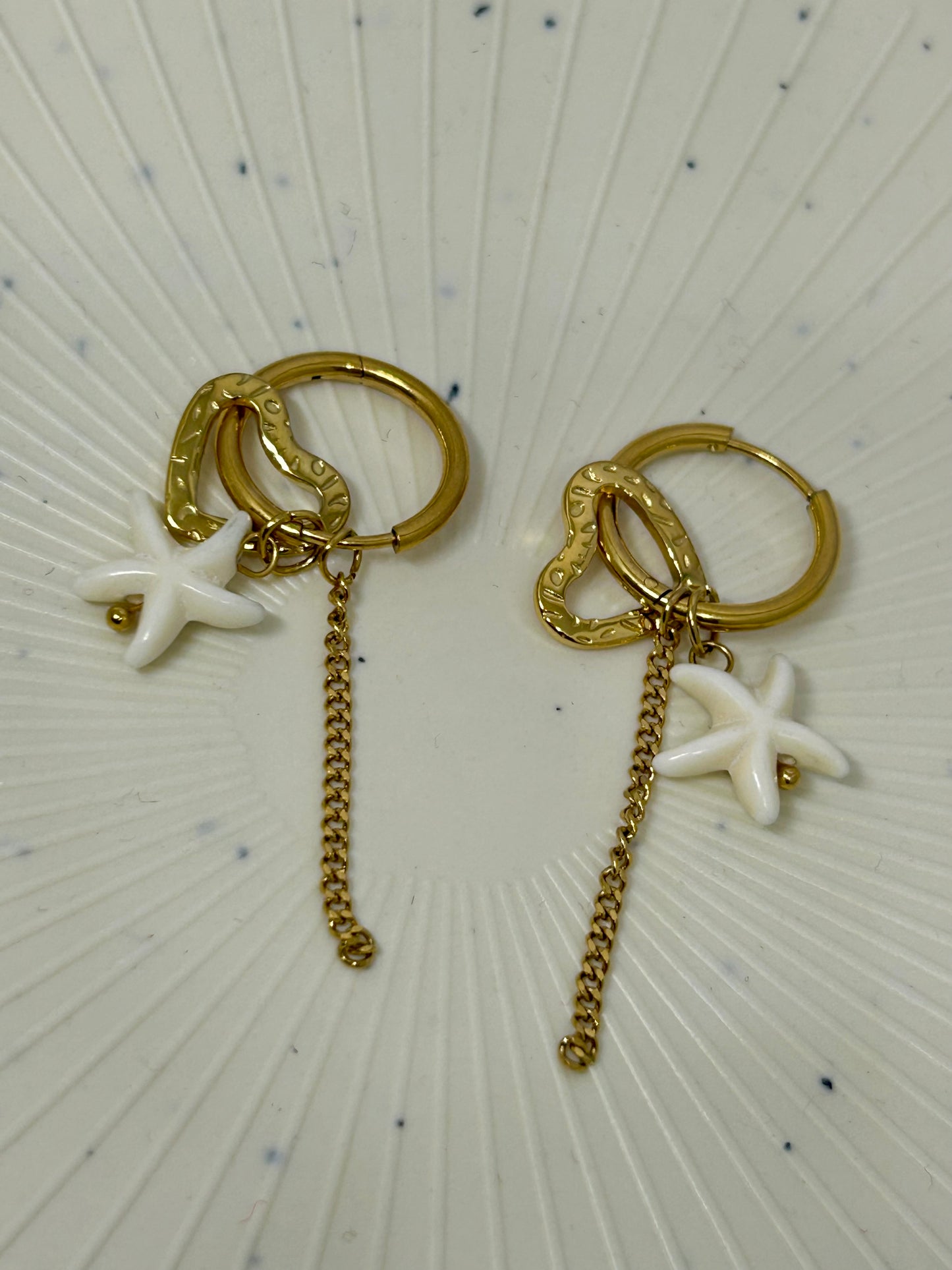 Starfish Charm Hoop Earrings