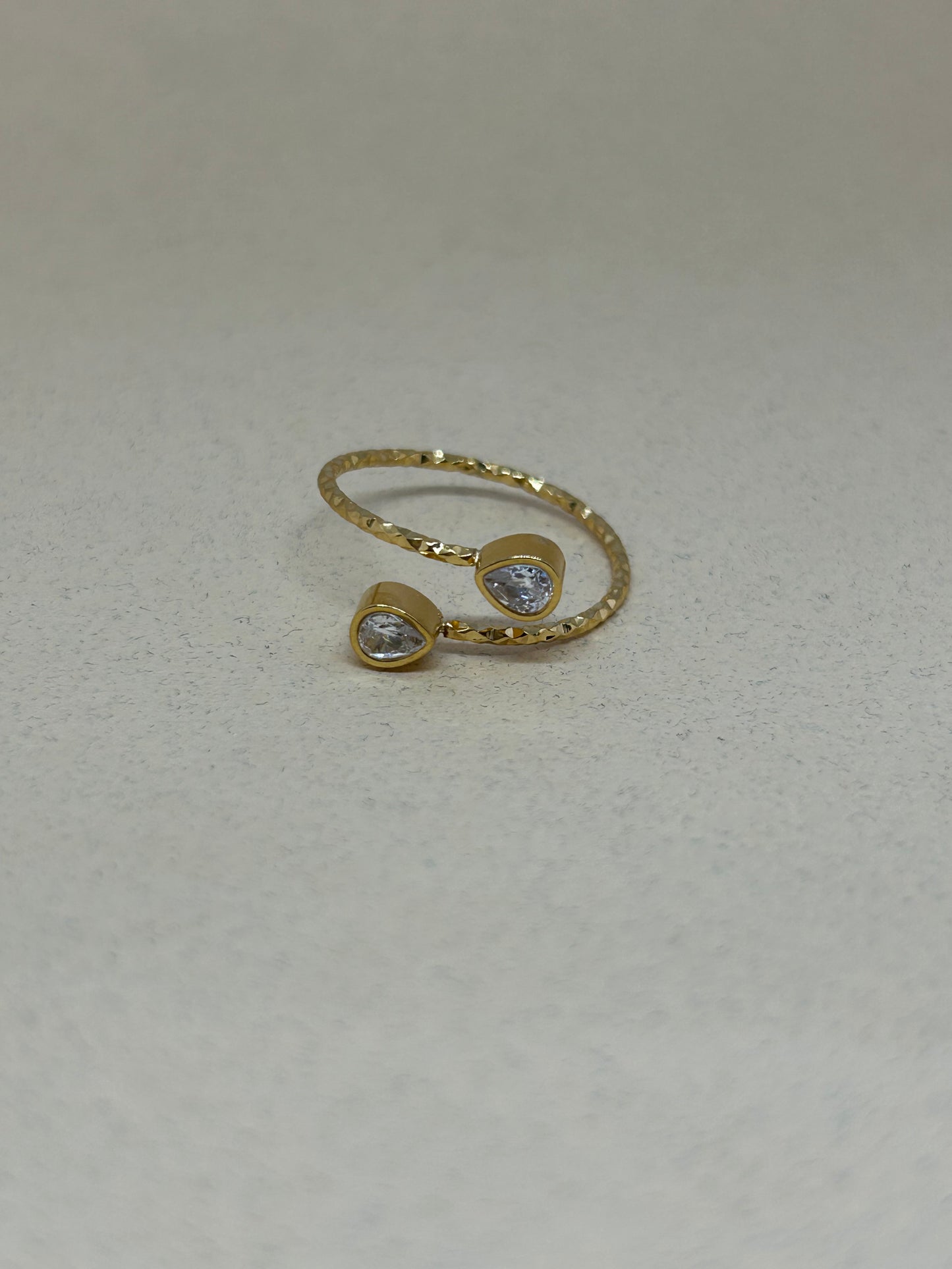Crystal Droplet Adjustable Ring