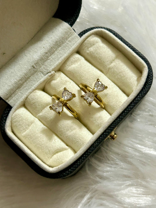 Bow Diamond Huggies