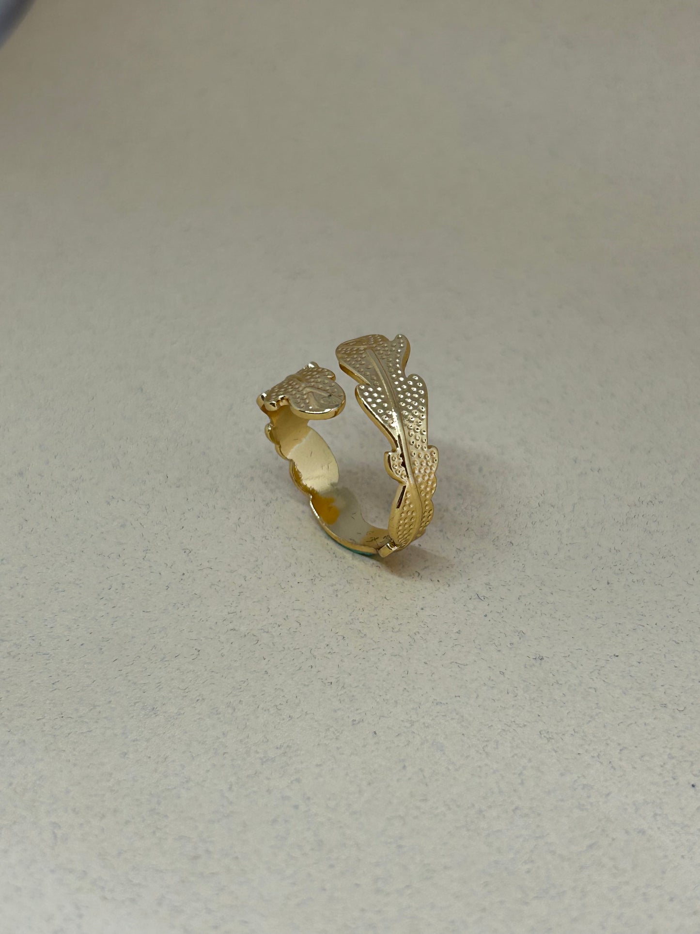 Feather Glow Adjustable Ring