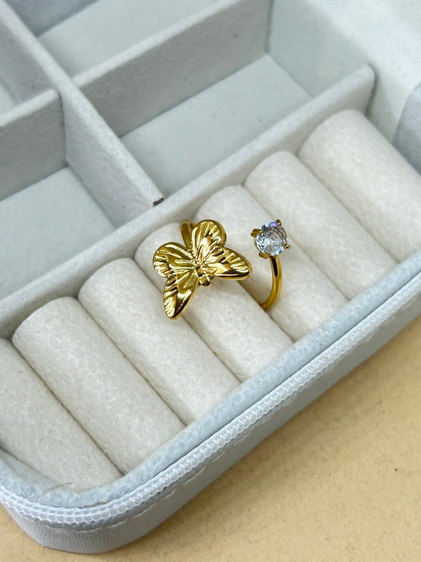 Butterfly Glow Adjustable Ring