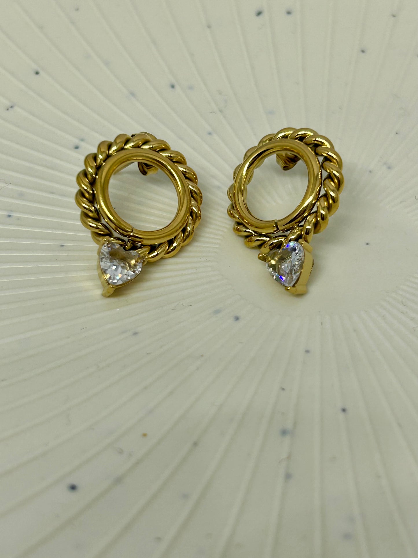 Twisted Halo Heart Earrings