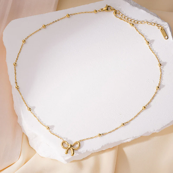 Anti Tarnish Infinity Bow Pendant