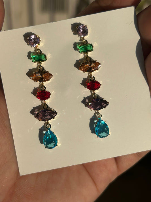 Multicolor Small Crystals Earrings