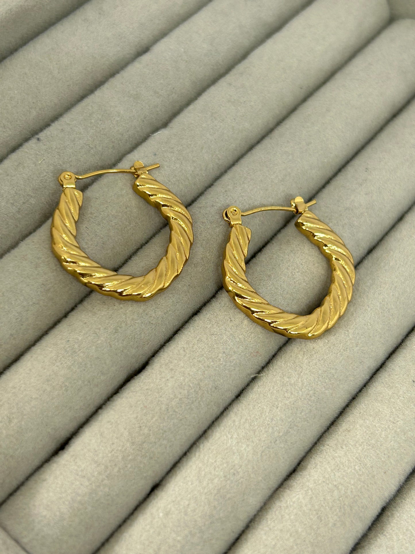 Twisted Golden Hoops