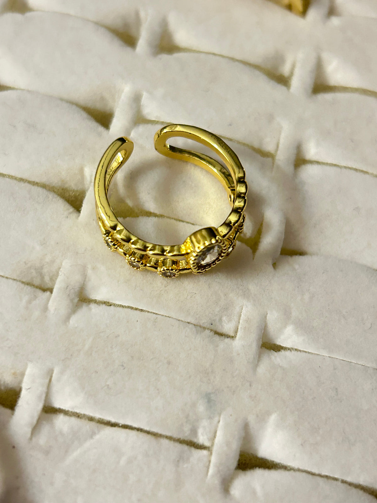 Teardrop Crystal Stack Ring