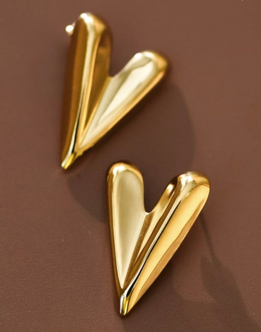 Vertical Heart Earrings