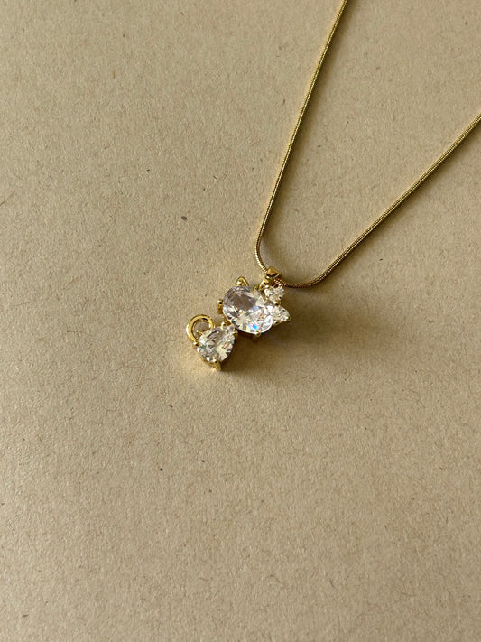 Diamond Kitten Necklace
