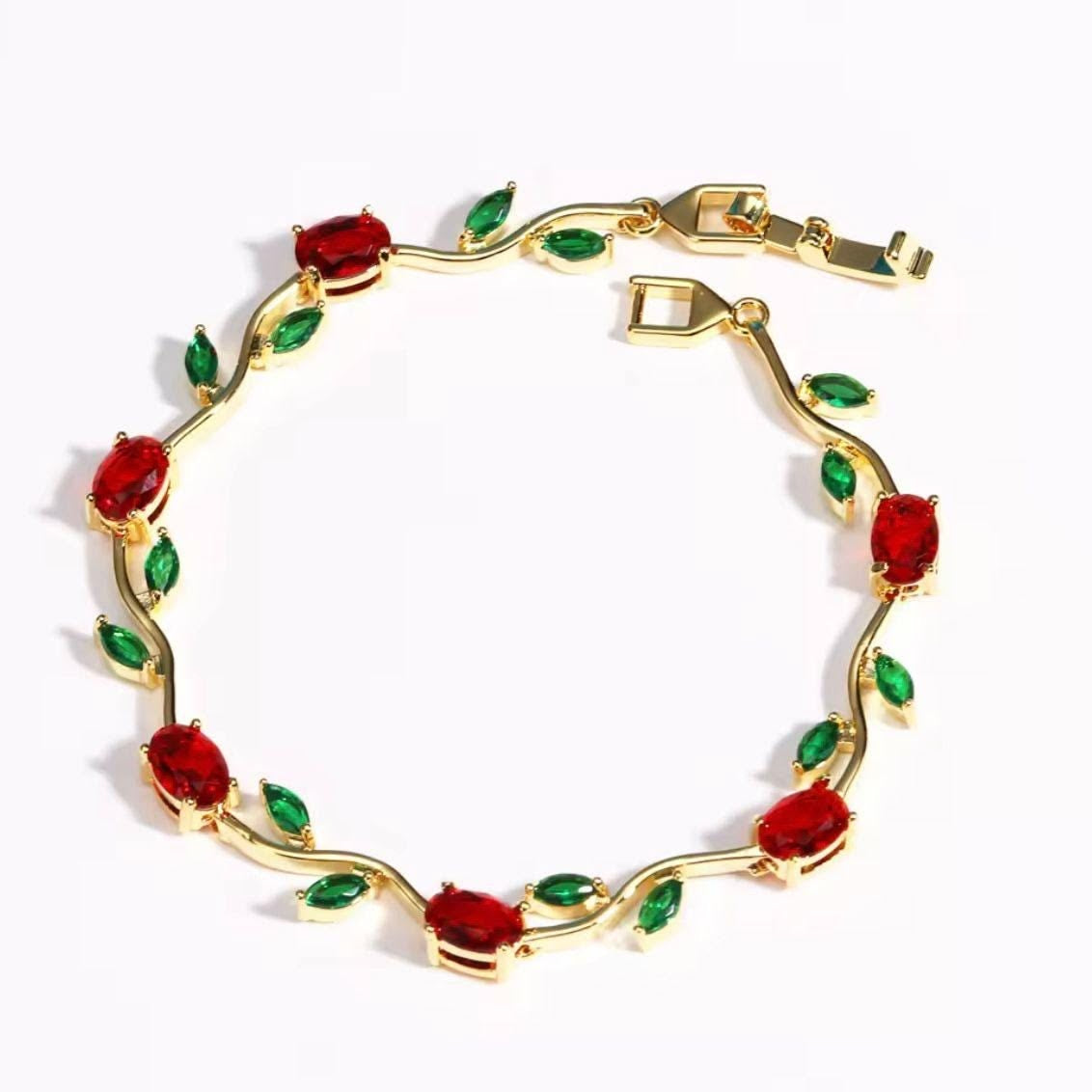 Maroon & Green Tulip Bracelet