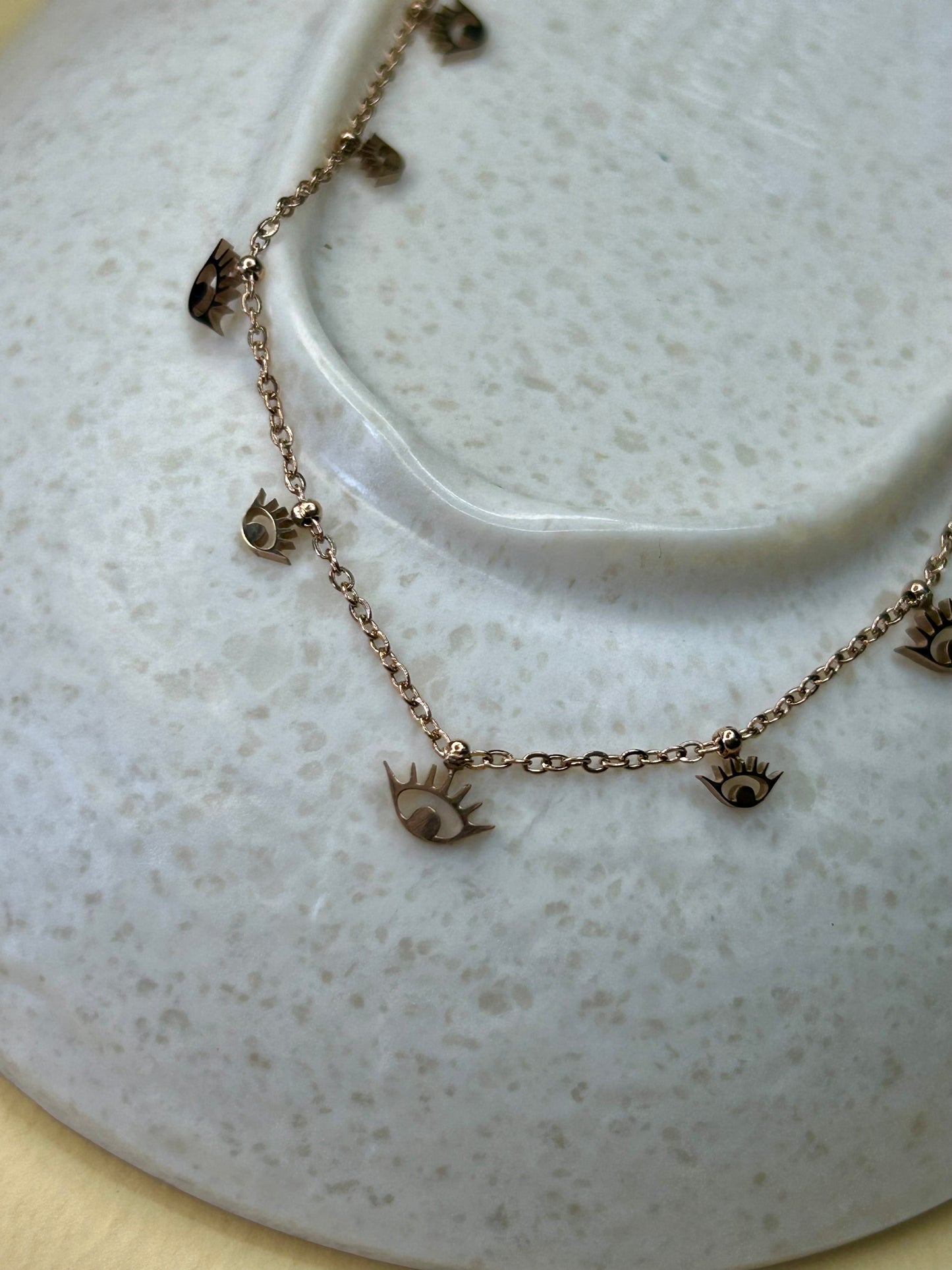 Rose Aura Evil Eye Anti Tarnish Necklace