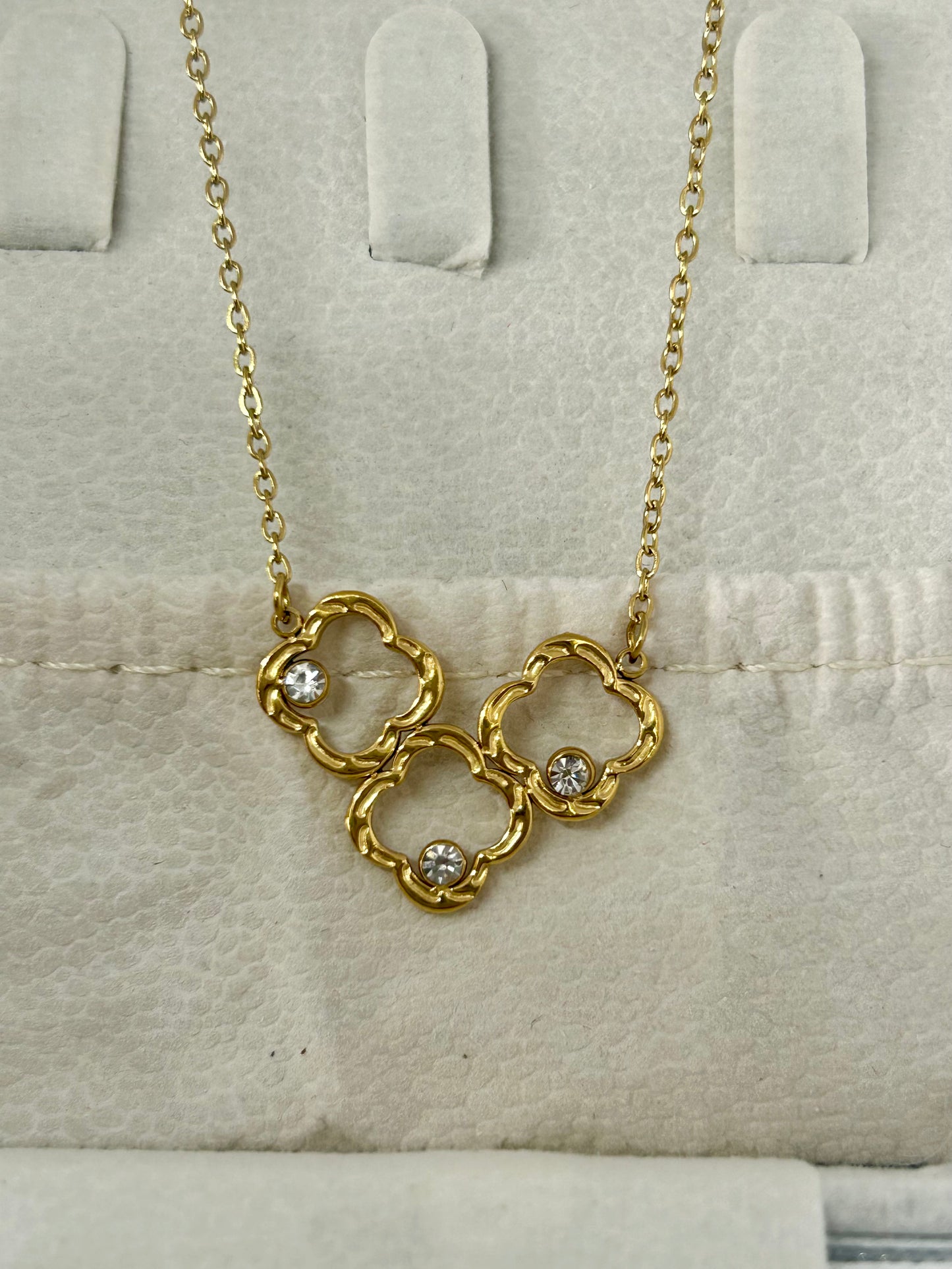 Golden Clover Charm Necklace