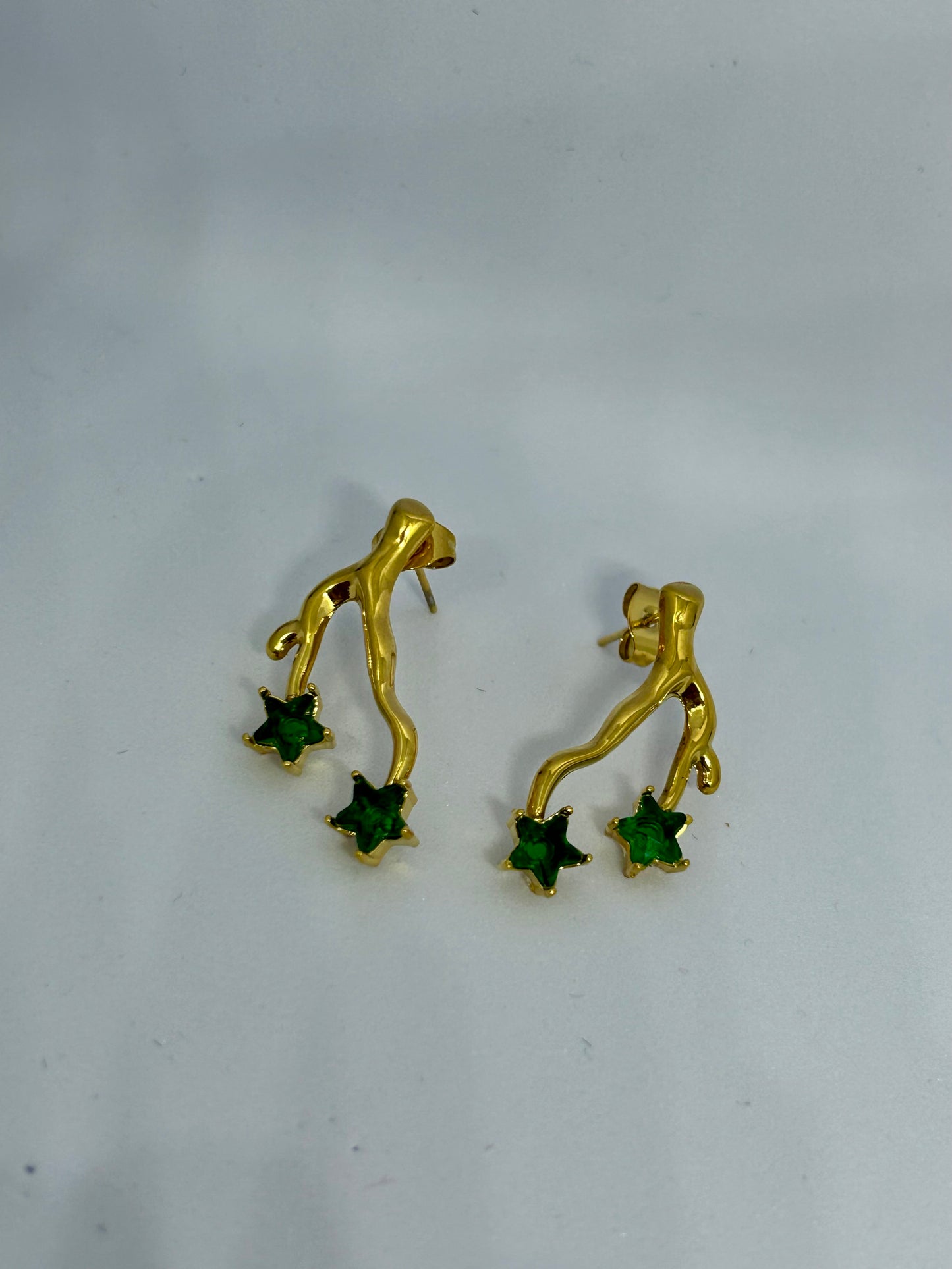 Emerald Star Branch Earrings