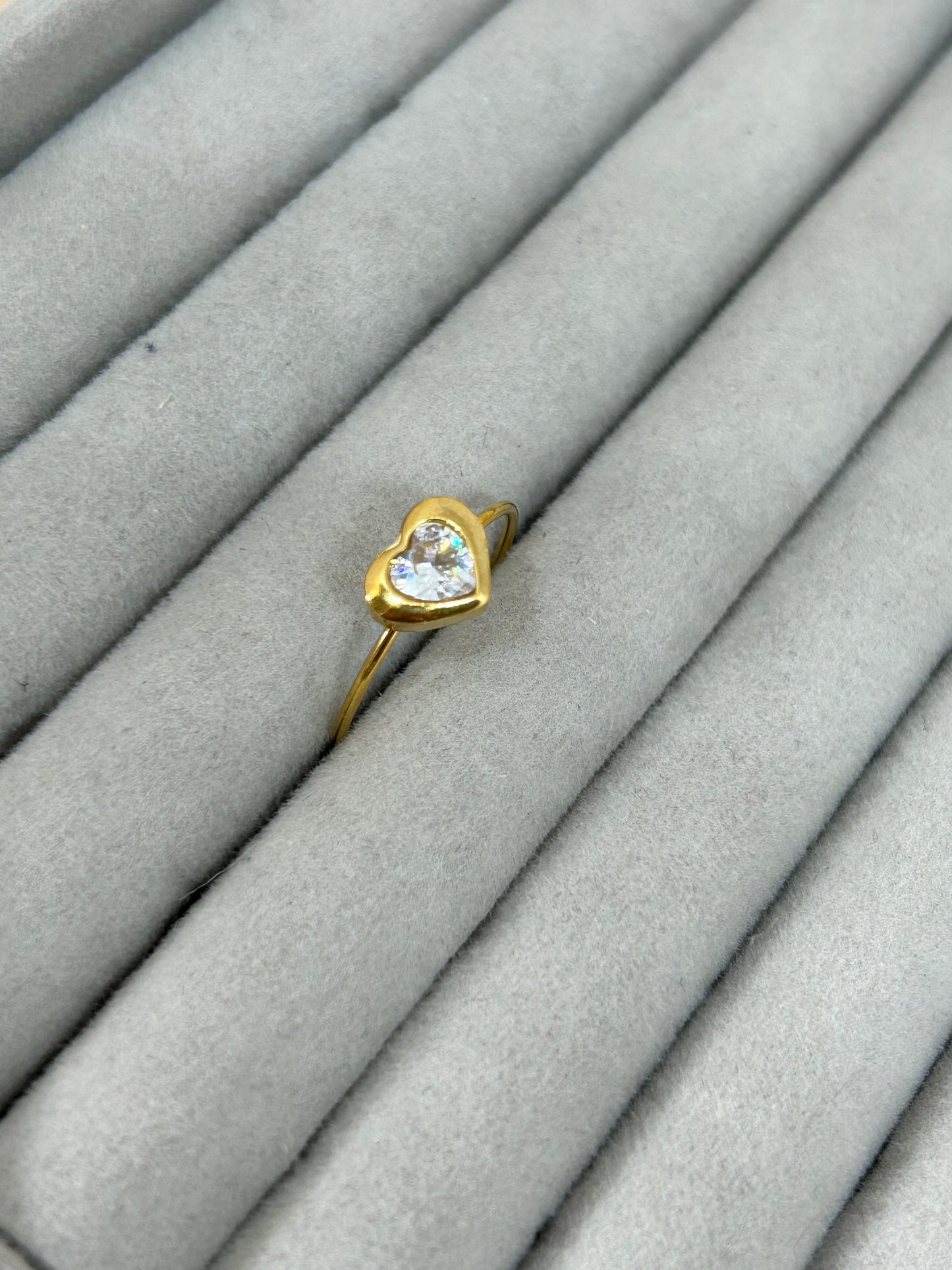 Sparkling Heart Solitaire Ring