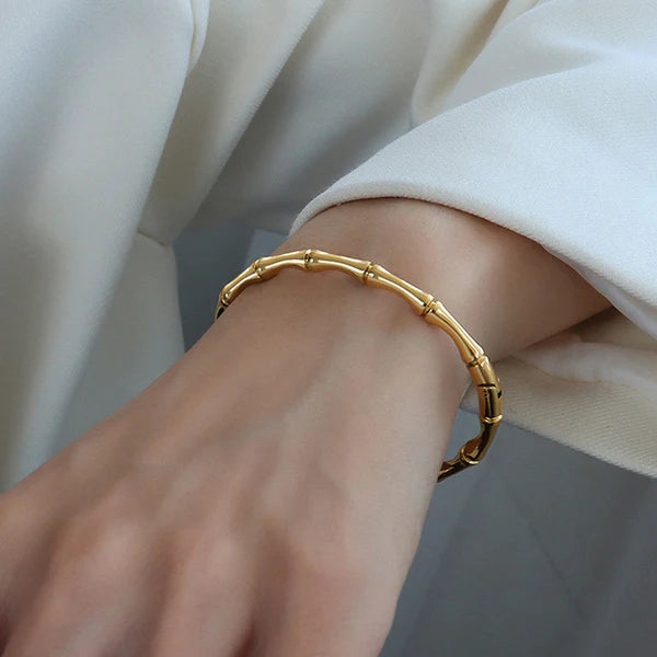 Gold Plated Bamboo Anti Tarnish Bracelet