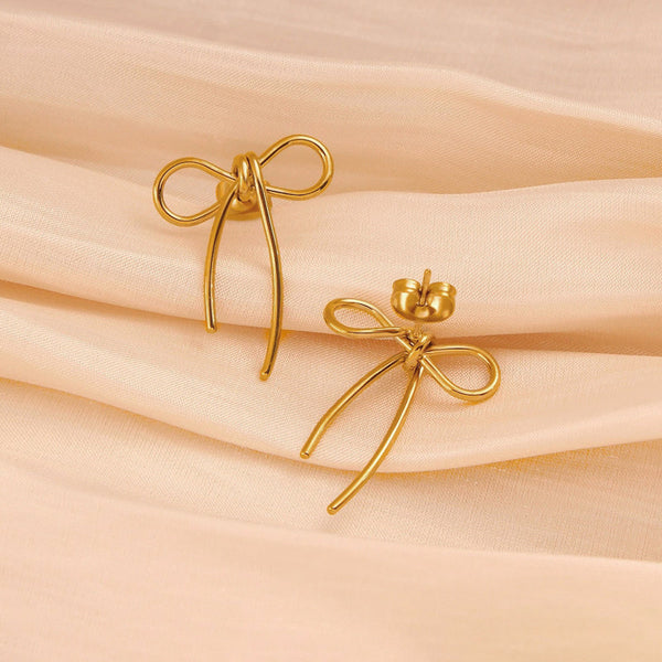 Bow Themed Drop Earrings