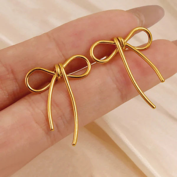 Bow Themed Drop Earrings