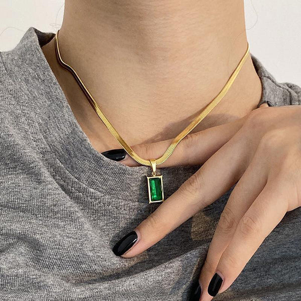 Green Geometric Pendant