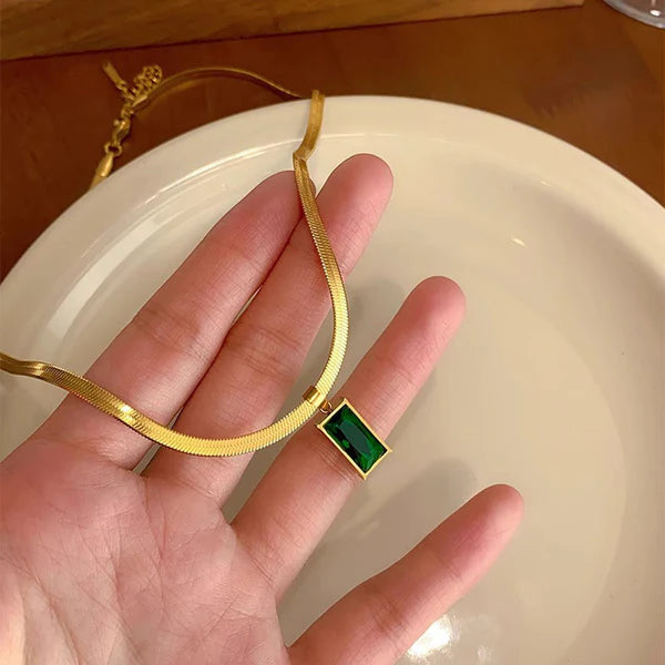 Green Geometric Pendant