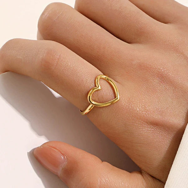 Heart Themed Adjustable Ring