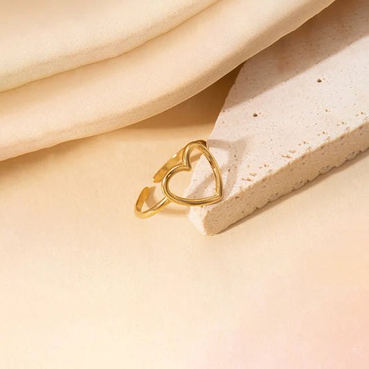 Heart Themed Adjustable Ring
