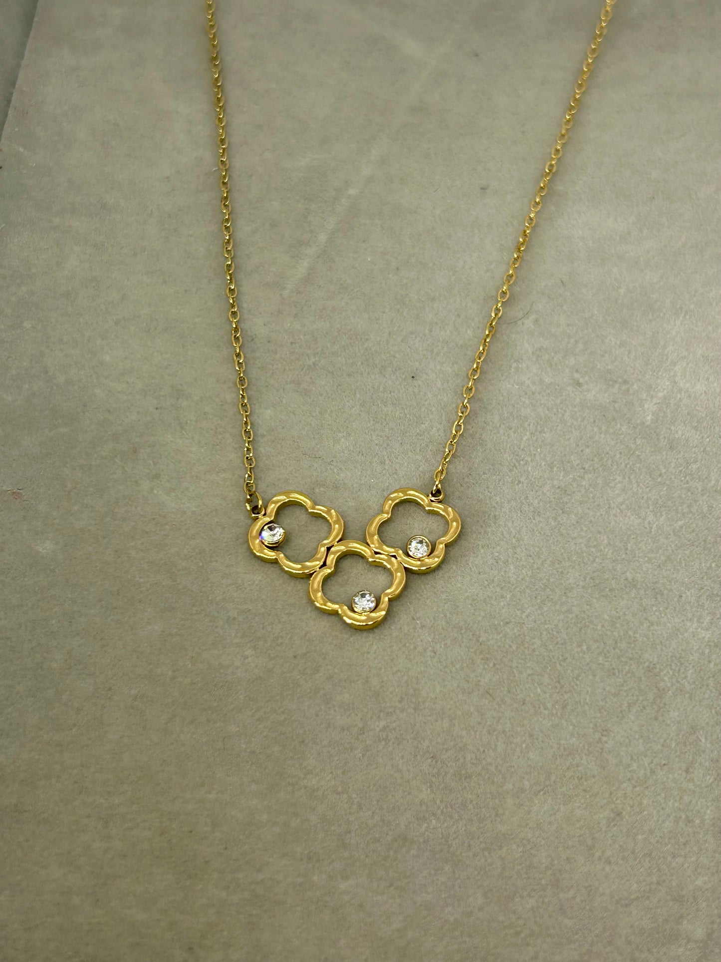 Golden Clover Charm Necklace
