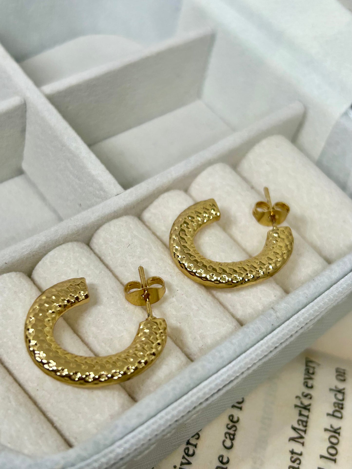 Hammered Glow Hoop Earrings