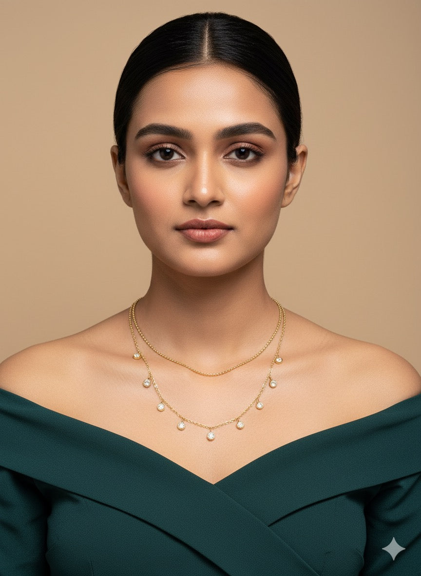 Double Layered Diamond Necklace