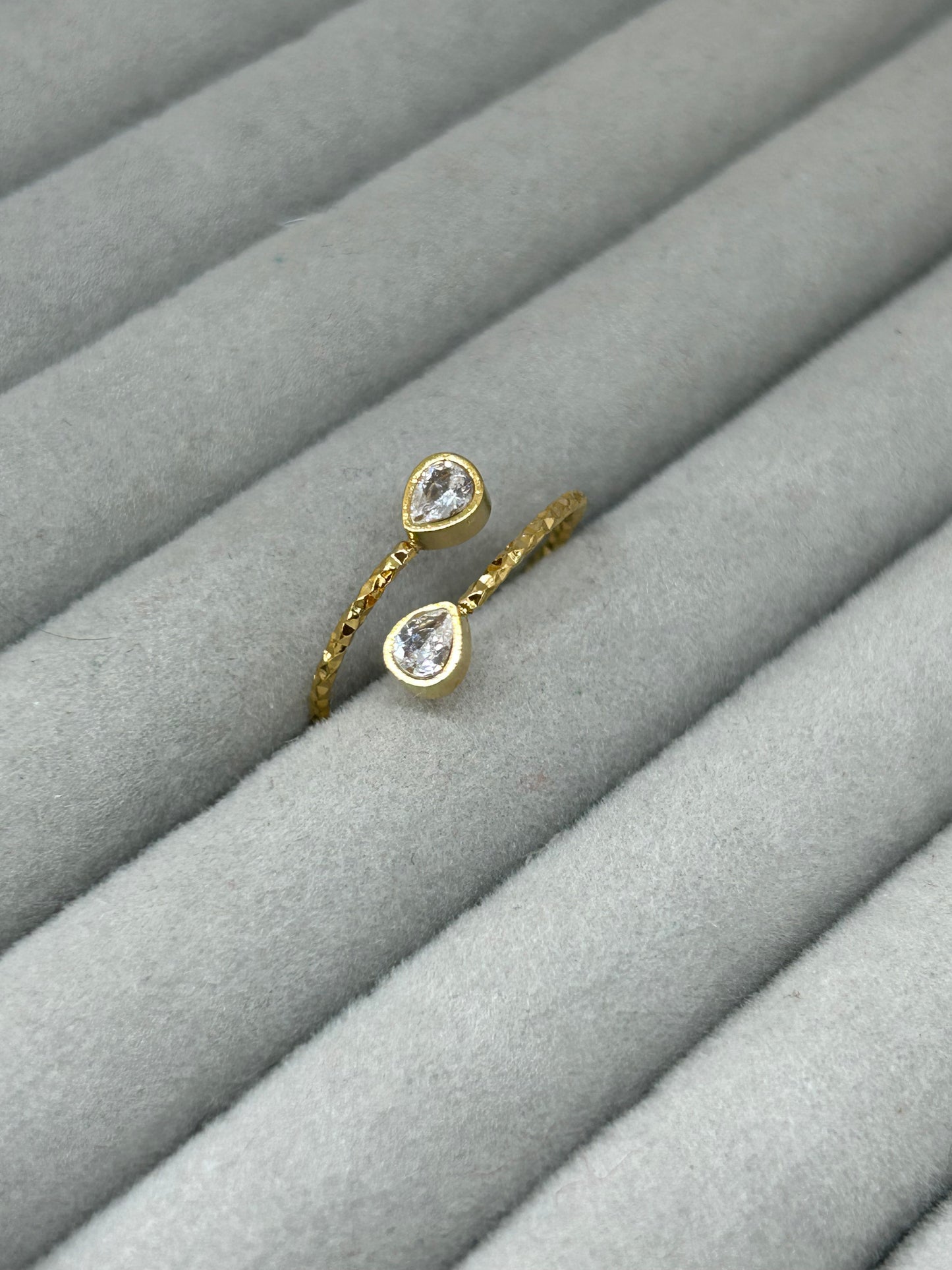 Crystal Droplet Adjustable Ring
